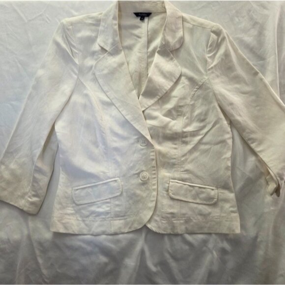 Reitmans Ivory Linen Blend Blazer Jacket | Size 9 / Medium - Picture 2 of 9